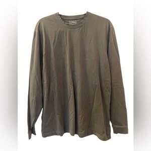 LL Bean Men’s Traditional Fit Long Sleeve Shirt T-Shirt Green Size: Medium Reg